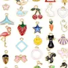 Assorted 30 Designs Colourful Rabbit Squirrel Cat Unicorn Horse Hippocampus Whale Crane Moon Charms Pendants DIY Jewelry Making 30270s