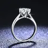 Anéis de casamento feminino luxo pt950 platina anel de casamento com credenciais gra real d cor vvs 1 carar diamante anéis jóias finas 231208