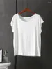 Women's T Shirts Modal Cotton Women T-shirts 2023 Summer V-ringen Kortärmad solid Casual All Match Female Pulls Tops Tees