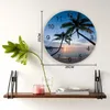 Wall Clocks Beach Sunset Ocean Scenery Silent Home Cafe Office Decor For Kitchen Art Large 25cm