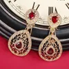 Boucles d'oreilles pendantes Mode européenne et américaine Marocaine Luxe Strass Goutte d'eau Bijou Match Oreille Femme Accessoires de fête nuptiale