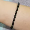 MG0010 Bracciale intero da 4 mm con tormalina nera di grado A, mini braccialetto con pietre preziose nere, gioielli da donna con protezione energetica222F