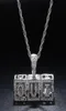 AZ 09 Anpassat namn Square Cube Hollow Letters Pendant Necklace Chain Gold Silver Cubic Zircon Men Women Hiphop Jewelry1597329