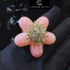 Garanzie Pink Five petal Flower Exquisite High Luxury Simple Fashion Ring 231215