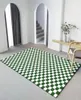 Tapetes flanela xadrez tapete grande área tapetes para sala de estar antiderrapante verde tapete macio cabeceira menina quarto deco j92312321