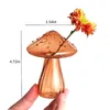 Vases décoratives Vase de champignons délicats Fleur brun unique en verre brun pour la maison / les décorations de bureau