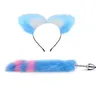 Nxy Anal Toys Metal Plug Long Fox cat Tail with Cat Ears Headbands Butt Adult Sex for Women Men Couples Game Accessory 12076313204