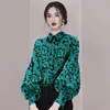 Women's Blouses Spring Autumn 2024 Women Clothing Vintage Floral Printed Tops Lantern Sleeve Loose Pullovers Blouse Shirts