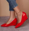 Chaussures de robe LIHUAMAO en cuir verni élégance rouge mariage pointu bout pointu pompes à talons hauts fête bureau dame mode femmes