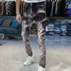 Jeans masculinos 2023 outono casual retro bordado designer homens europeu rua jean homme hip hop calça punk motocicleta