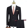 Męskie garnitury na zamówienie pana młodego sukienki ślubne Blezer Pants Business High-end Classic Spodni SA04-48599