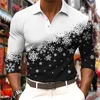 Polos pour hommes Chemises de Noël 3D Imprimé Polo à manches longues pour hommes Casual T-shirt d'été Modèle à manches courtes Tops Vêtements pour hommes 5XL 231211