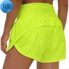 Lu-18 Séchage rapide sport Hotty Shorts chauds femmes décontracté Fitness faux deux pièces résistant à la lumière doublé Yoga Leggings en cours d'exécution