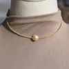 Collares colgantes Gargantilla y brazalete de perlas de agua dulce Conjunto Delicado Color oro de 14 quilates Joyería fácil de usar para mujeres 249J