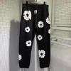 Herrbyxor harajuku full Kapok Foam Print Pullover Fleece Sweatpants för män och kvinnor raka baggy y2k joggar svettas överdimensionerade