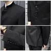 Costumes pour hommes Style chinois Col montant Costume trois pièces (veste gilet pantalon) Robe d'affaires décontractée Bureau Travail Bal Vêtements pour hommes