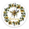 Wall Clocks Bee Sunflower Honey White 3D Clock Modern Design Living Room Decoration Kitchen Art Watch Home Decor