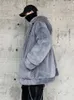 Casaco masculino de pele falsa gmiixder streetwear jaqueta acolchoada para homens engrossado cordeiro coelho lã casaco de inverno amantes da moda gótico harajuku pele falsa 231211