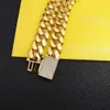 Niestandardowy Miami Cuban Link łańcuch 14K Real Gold Slated Out Moissanite Naszyjnik 925 Srebrny hip hop biżuterii Mossanite dla mężczyzn