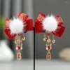 Hårtillbehör Tassel Barn Plush Ball Hairpin Tang Suit Clip Chinese Year Headwear Bow Girl