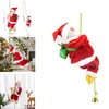 Christmas toy Santa Claus Climbing Beads Musical Toy Gift Christmas Electric Toy Climbing Santa Claus Plush Doll T 231208