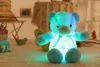 Poupées en peluche 3075CM lumineux créatif éclairage LED ours en peluche jouet animal en peluche coloré cadeau de Noël brillant pour garçon fille 231211