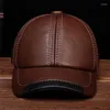 Top Caps HL100 Aorice Marka Gerçek İnek Cilt Deri Beyzbol Şapkaları Erkekler Orijinal Kapak Hat271a