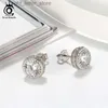 ORSA JEWELS luxe scintillant pierre précieuse pur 925 argent boucle d'oreille forme ronde avec plein Zircon mariée boucles d'oreilles de mariage OSE231 YQ231211