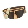 2023 Mini Bumbag Designer Sac de taille Fanny Pack Brown Flower Sacs pour hommes Sacs à bandoulière en cuir Messenger Bum Sac Hommes Sac à main en cuir Portefeuille de mode 82335