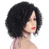 Syntetiska peruker Europeiska och amerikanska svarta mörkröda färg Korta peruker Puffy Small Curls Hair Explosive Afro Head Cover 231211