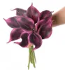 11pcslot Calla Lily roxo escuro buquê de casamento de noiva cabeça Lataex real toque buquês de flores pacote de 119056778