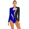 Stadium Slijtage Gymnastiek Turnpakje Vrouwen Strass Mesh Lange Mouw Ballet Acrobatiek Dans Bodysuit Figuur Schaatsen Jumpsuit Kostuums