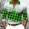 Polos pour hommes Chemises de Noël 3D Imprimé Polo à manches longues pour hommes Casual T-shirt d'été Modèle à manches courtes Tops Vêtements pour hommes 5XL 231211