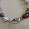 Hand made natural beautiful multicolor 8-9mm baroque freshwater cultured pearl necklace 18 bracelet set fashion jewelry304q