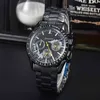 Gorący OMG Sport Tread Dial Mens Luxury Sports Watches Projektantka marka stalowe pasy i pasy oglądać klasyczny tarczy kwarcowy zegarki na nadgarstki