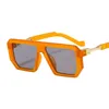 Gafas de sol para mujer, gafas de sol Vintage con marco Irregular, gafas de sol para hombre, gafas de diseño de lujo UV400, lentes transparentes naranjas degradados