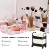 Kitchen Storage Rolling Cart 20lbs Max Load Capacity 2 Tier Utility Trolley On Wheels For Bathroom