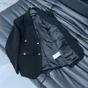 Kvinnors designer blazer jacka kappa kläder akademisk stil vår höst ny svart släppt topp