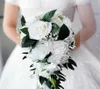 Soie Rose demoiselle d'honneur mariage haute qualité fleurs Rose bouquet de mariée ruban faux bouquet de mariage peut personnalisé 205K2765507