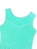 Scene Wear Kids Girls Ballet Tutu Dress Gymnastic Leotard Sparkly Rhinestone Tulle Lyrical Dance Dresses Figur Skating Performance Costume