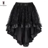 Skirts Plus Size Brown/Black Women's Victorian Asymmetrical Gothic Steampunk Corset Skirt With Back Zip 937#