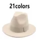 Fedora chapeaux femmes hommes ruban bande ceinture à large bord classique beige blanc chapeau feutré britannique élégant fascinateur hommes soleil femmes chapeaux 3944391