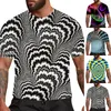 T-shirts pour hommes taille petit hauts pour hommes mode impression 3D motif graphique drôle col rond manches courtes t-shirts Ringer t-shirt Vintage