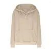 Mulheres Hoodies Mulheres Hoodie Elegante Casaco Com Capuz Com Cordão Botões Manga Longa Esporte Tops Waffle Textura Outono Inverno