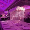 6PCS Wedding Flower Wazon Wedding Centerpiece Table Candelabra H100 cm Wysoki srebrny ślub świecy akrylowy Dostawa bankietu 2195080