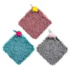 Towel Chenille Square Hand Quick Dry Soft Absorbent Microfiber Towels With Lanyard Fruit Pattern Hanging Wipes