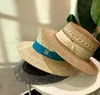 Summer Słomka Fadora Hat for Woman Outdoor Sun Ochrona Słońca Retro Tourist Beach Wersja Koreańska wersja BULKET Girl Hats skąpy Brim5432165