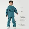 Other Sporting Goods Kids Ski Suit Girl Outdoor Snowboard Jacket Overalls Boys Children Set Warm Hooded Winter Clothing Windproof Waterproof 231211