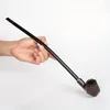 1 peça, cachimbo longo feito à mão vintage com caixa de presente cachimbo Churchwarden imitação de madeira de resina de mármore para leitura masculina acessórios para fumar presente para o pai