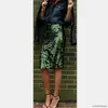 Skirts Fashion Women Spring Solid Color Green Sequin Stitching Casual Mesh Slim Bodycon Mini Skirt Sexy Club Outfits